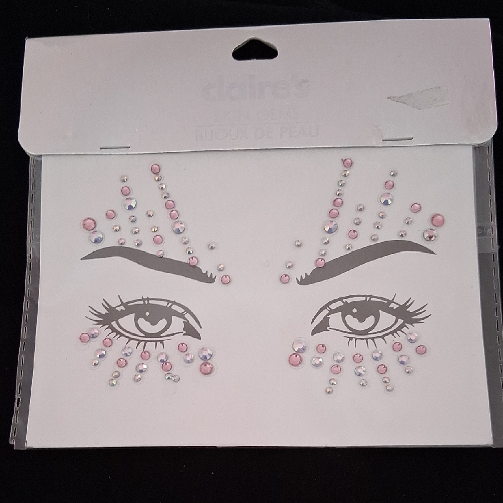 Claire's Pink and Silver Eye Gems